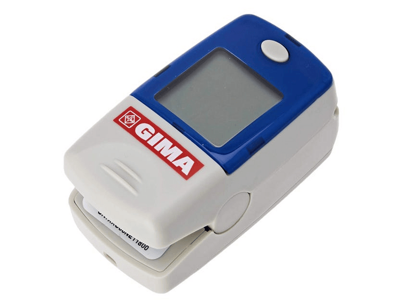 Gima Oxy-5 Pulsossimetro Da Dito, Misurazione SpO2 E Battito, Blu E Grigio