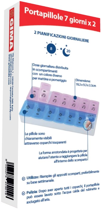 Gima Portapillole Settimanale 7 Giorni Mattina E Sera