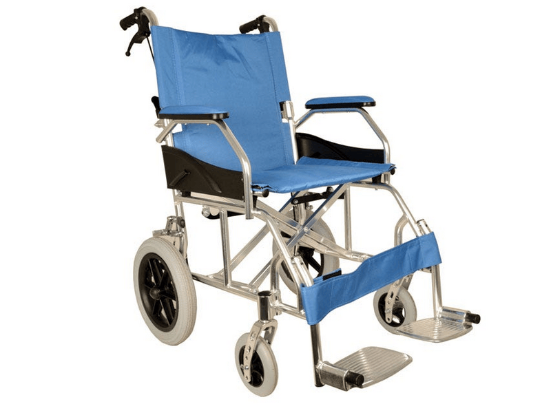 Gima Carrozzina Queen Alluminio Colore Azzurro per Mobilità Leggera e Pieghevole