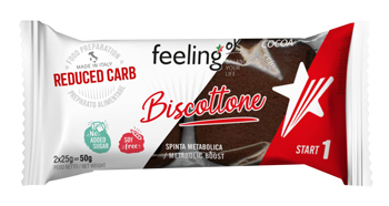 Feeling Ok +Protein Biscottone Cacao Biscotto a Ridotto Tasso di Carboidrati, 50g