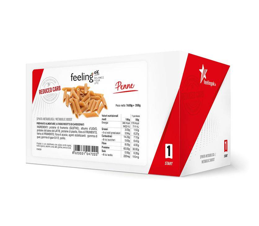 Feeling Ok +Protein Penne Pasta Chetogenica a basso contenuto di Carboidrati, 50g — confronto prezzi