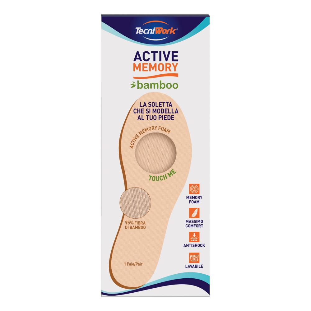 Active Memory Bamboo Soletta In Memory Foam Con Rivestimento In Fibra Di Bambù Misura 41 Paio