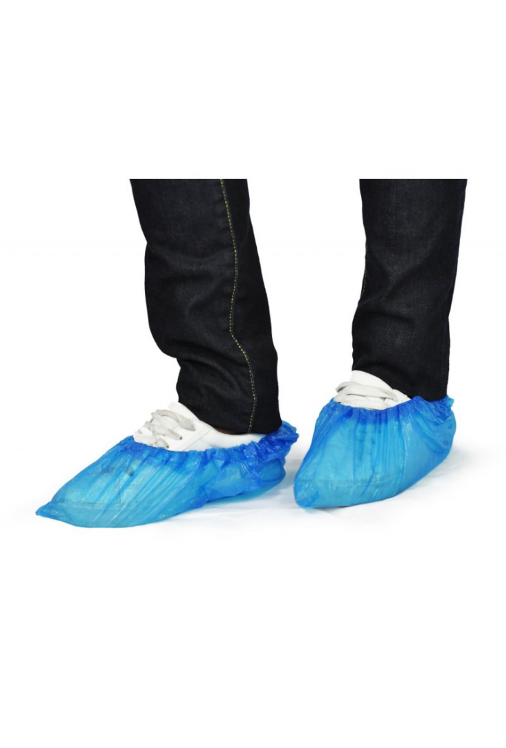 Copriscarpa azzurro in polietilene goffrato con elastico taglia unica — confronto prezzi
