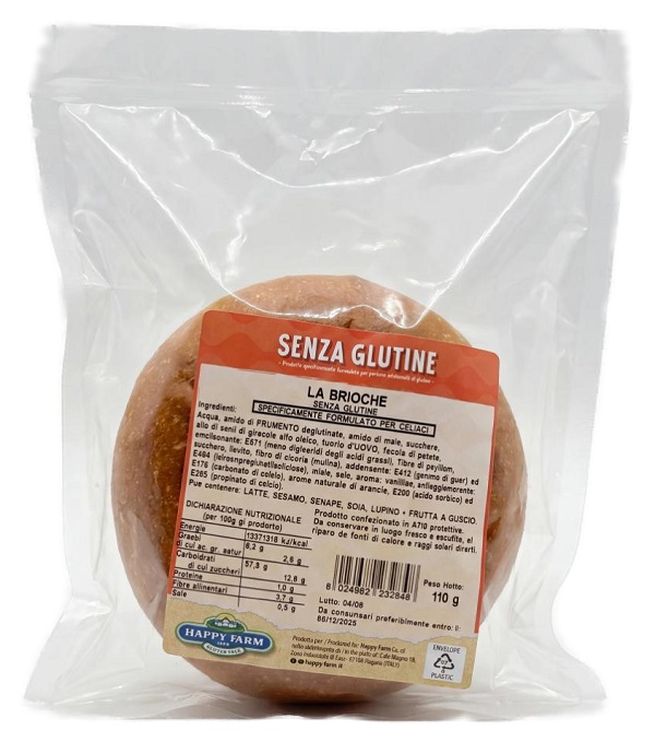 Happy farm la brioche senza glutine e naturalmente priva di lattosio 110 grammi