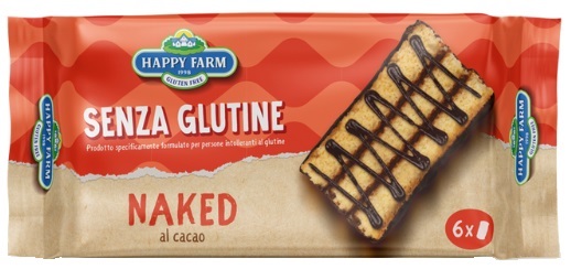 Happy Farm Naked Al Cacao Senza Glutine 6 X 33 Grammi