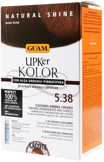 GUAM® Upker Kolor Tinta Capelli Castano Ambra Chiaro 5.38 Idf 140 ml Tintura