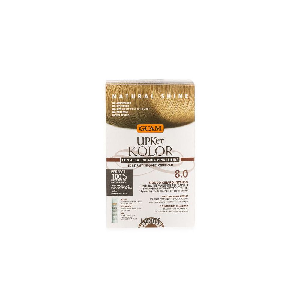 GUAM® Upker Kolor Tinta Capelli Biondo Chiaro Intenso 8.0 Idf 140 ml Tintura