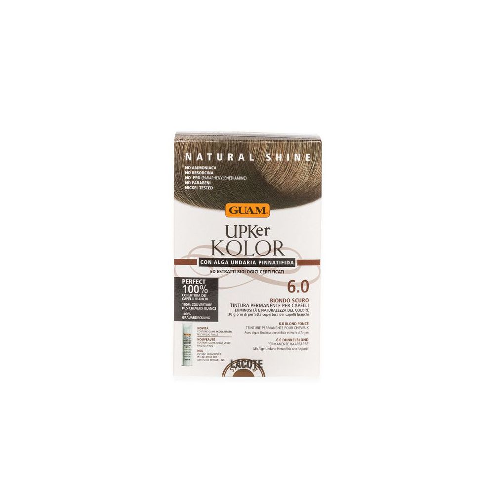 GUAM® Upker Kolor Tinta Capelli Biondo Scuro Intenso 6.0 Idf 140 ml Tintura