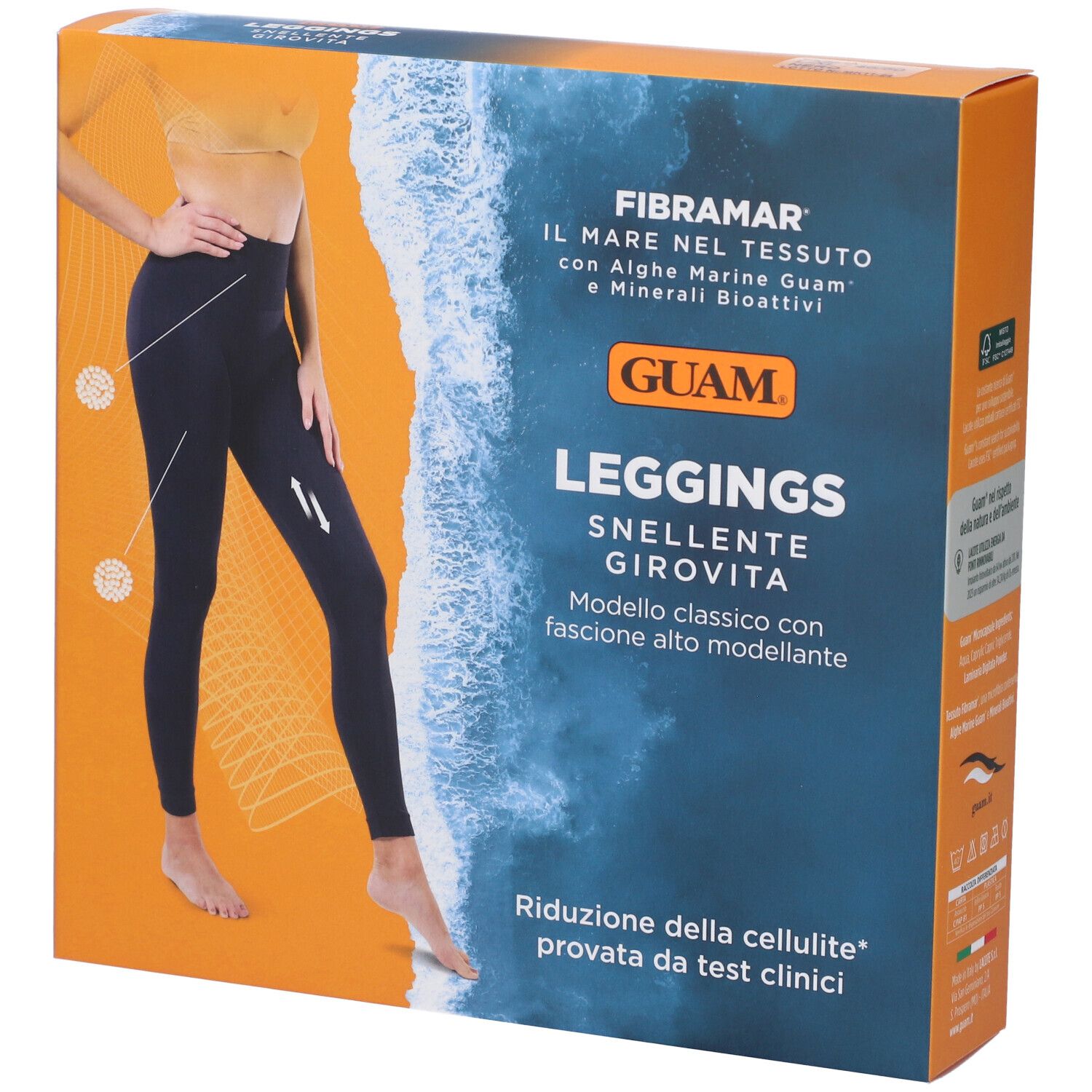 Guam Leggings Classico Fibramar Anticellulite Snellente Girovita Nero L/XL