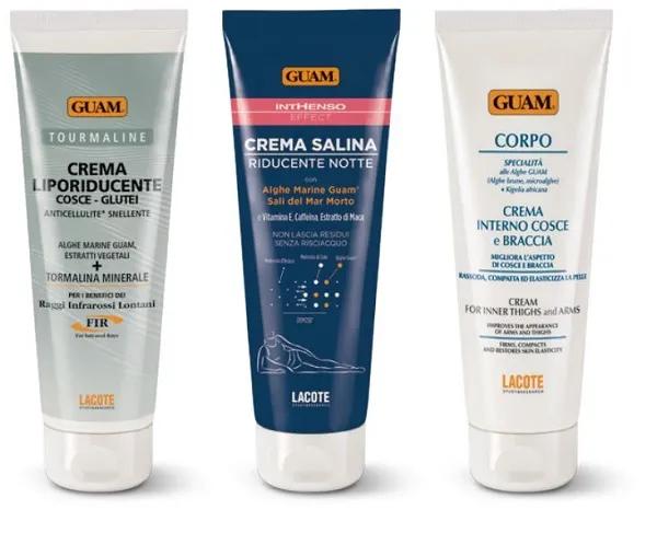 Guam kit snellente 3 step 1 crema liporiducente cosce-glutei 75 ml + 1 crema salina riducente notte 75 ml + 1 crema interno cosce e braccia 75 m — confronto prezzi