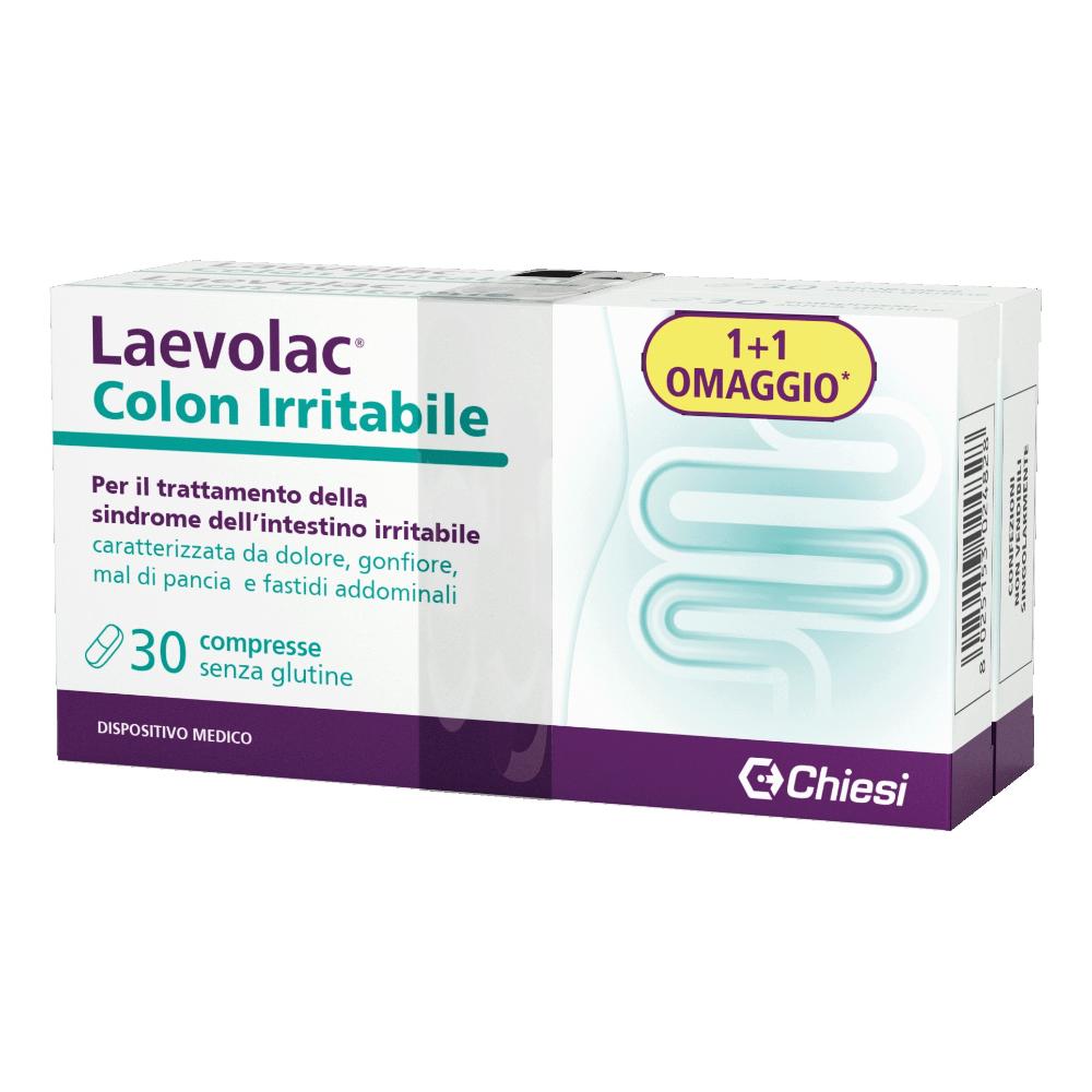 Laevolac Colon Irritabile Bipacco 30 + 30 Compresse Trattamento per Mal di Pancia e Gonfiore Addominali