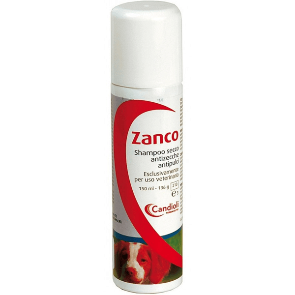 Candioli Zanco Shampoo Secco Antizecche Antipulci per Cane 150 ml