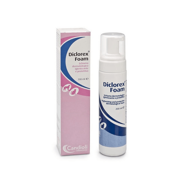 Candioli Diclorex Foam Schiuma Dermatologica Igienizzante Cani E Gatti 200 Ml