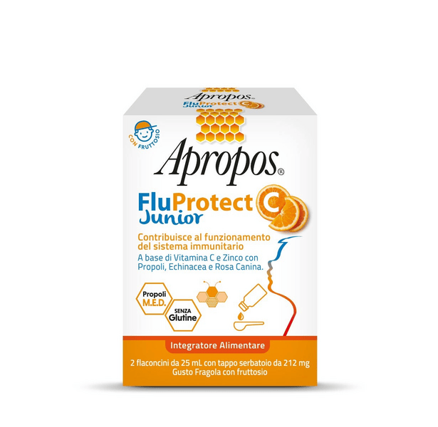 Apropos Fluprotect C Junior Integratore Alimentare, 2 Flaconcini Da 25ml