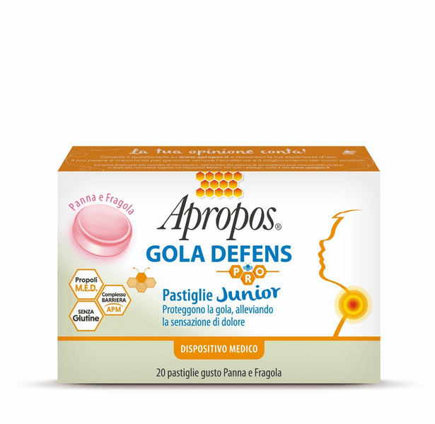 Apropos Gola Defens Pro Junior Gusto Panna e Fragola 20 Pastiglie