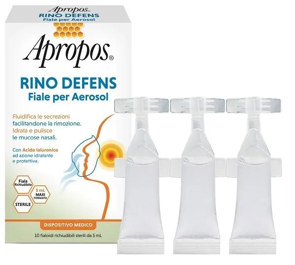 Apropos Rino Defens 10 Fiale 5ml per Aerosol Igiene Nasale con Acido Ialuronico