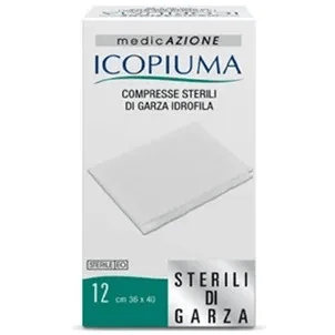 Icopiuma Garza Idrofila Sterile Compresse per Medicazione 12 Pezzi 36x40 cm