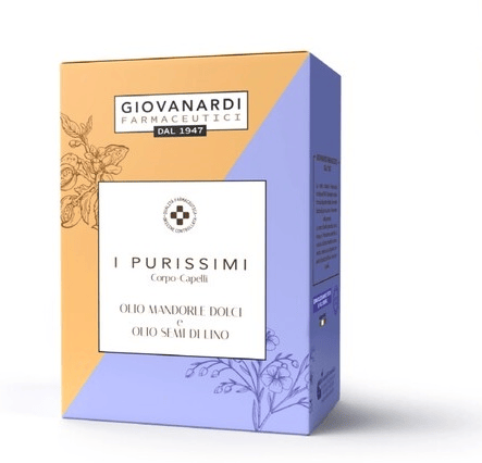 I Purissimi Cofanetto Regalo Corpo e Capelli con Olio di Mandorle 250ml + Olio di Semi di Lino 100ml