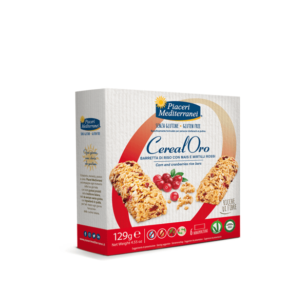 Piaceri Mediterranei CerealOro Barretta Di Riso Con Mais E Mirtilli Rossi Senza Glutine 6x21,5 g
