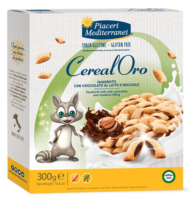 Piaceri Mediterranei CerealOro Quadrotti Con Cioccolato Al Latte, 300g