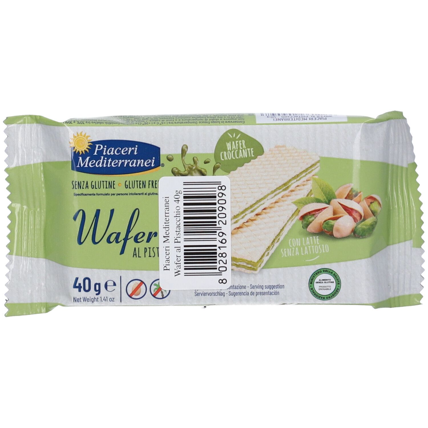 Piaceri Mediterranei Wafer Pistacchio 40 g Snack