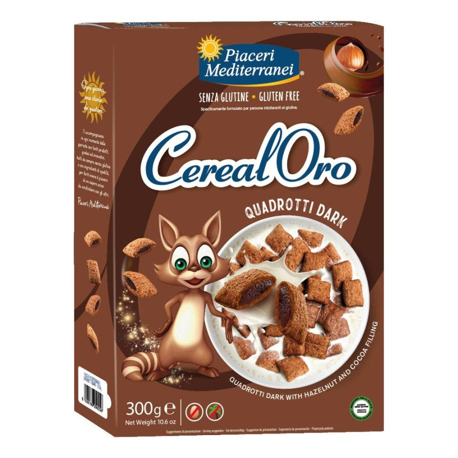 Piaceri Mediterranei Cerealoro Quadrotti Dark 300 g Snack