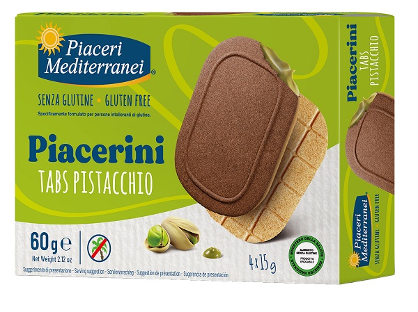 Piaceri mediterranei piacerini tabs pistacchio 4 pezzi da 15 g