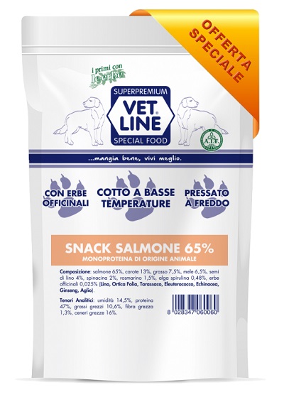 OLISTIKA VET LINE CANE SNACK MONOPROTEICO SALMONE 65% 80GR