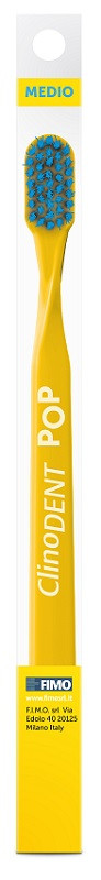 Clinodent Pop Spazzolino | Setole Medie Giallo | 1 Pezzo