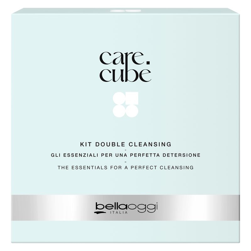 Bellaoggi Care Cube Kit Doppia Detersione Con Mousse Detergente 150ml + Olio Struccante 60ml + Panno