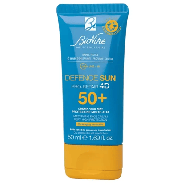 Bionike Defence Sun Crema Viso Mat SPF 50+ Protezione Solare Pelle Grassa 50 ml