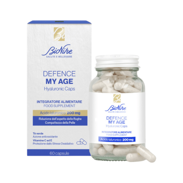 Bionike Defence My Age 60 Capsule Integratore Anti-Age con Acido Ialuronico Vitamina C, E e Tè Verde