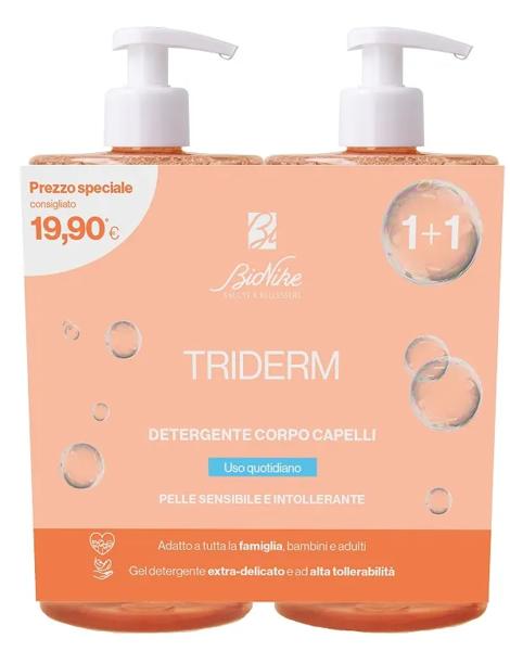 BioNike Triderm Gel Detergente Bipacco 2x750ml Igiene Delicata per Corpo e Capelli Sensibili — confronto prezzi