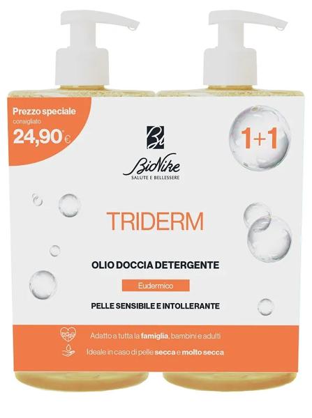 BioNike Triderm Detergente Emolliente Bipacco 2x750ml per Pelle Secca e Molto Secca — confronto prezzi