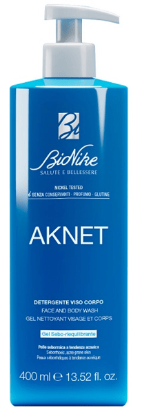 Bionike Aknet 400 ml Gel Detergente per Pelle Grassa e a Tendenza Acneica