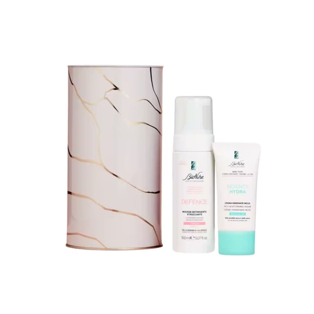 Beauty essentials kit natale 2025 defence hydra crema idratante ricca 50 ml + defence mousse detergente struccante 150 ml