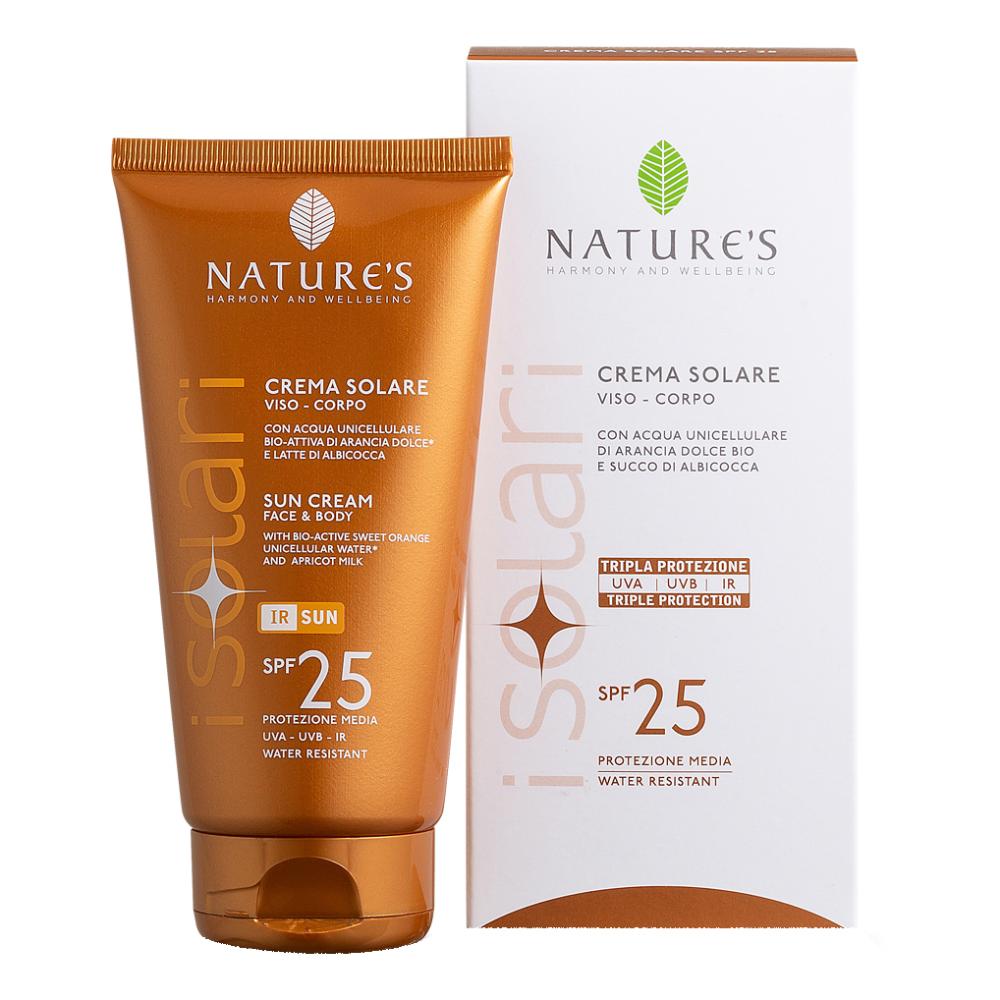 Bios Line Nature's I Solari Crema Solare Viso Corpo SPF25 Protezione Media 150ml
