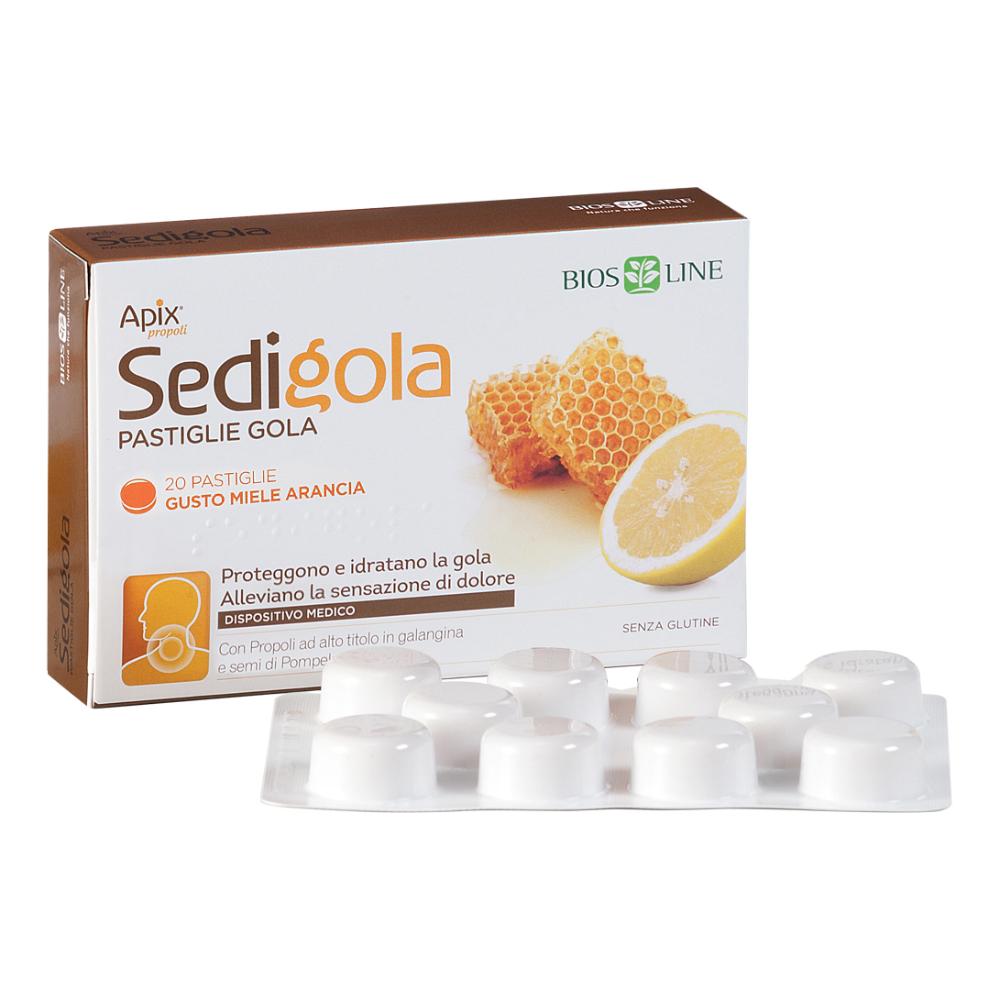 Apix Sedigola Miele e Arancio Lenitivo Gola 20 Pastiglie