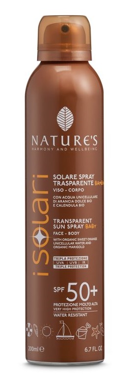 NATURE'S iSolari Solare Spray Trasparente Bambini SPF 50+ 200 ml