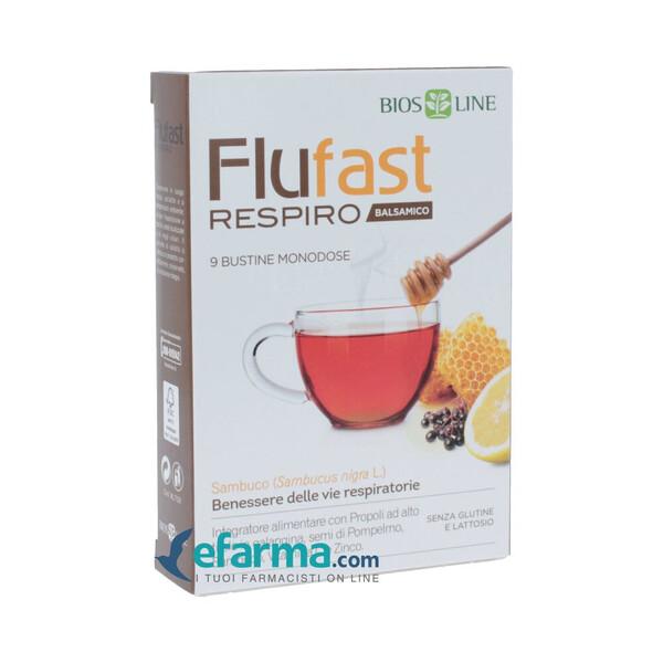 Bios Line Flufast Respiro Balsamico Integratore Benessere Vie Respiratorie 9 Bustine Monodose — confronto prezzi