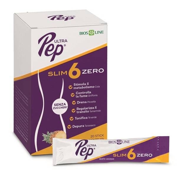Ultra Pep Slim 6 Zero Integratore Gusto Ananas 20 Stick