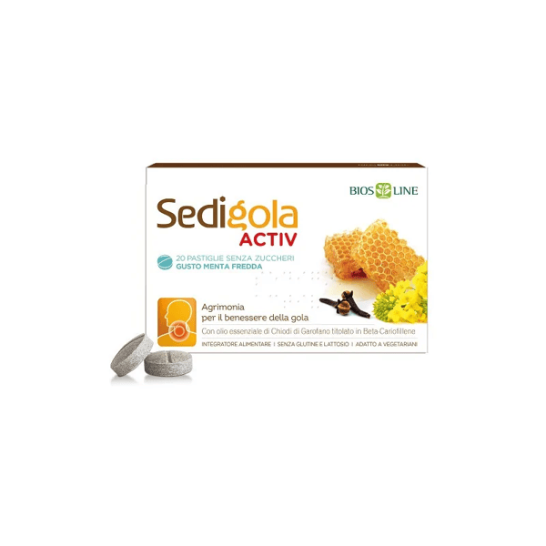 Bios Line Apix Sedigola Activ Caramelle Senza Zucchero per Gola 20 Pastiglie Menta Fredda
