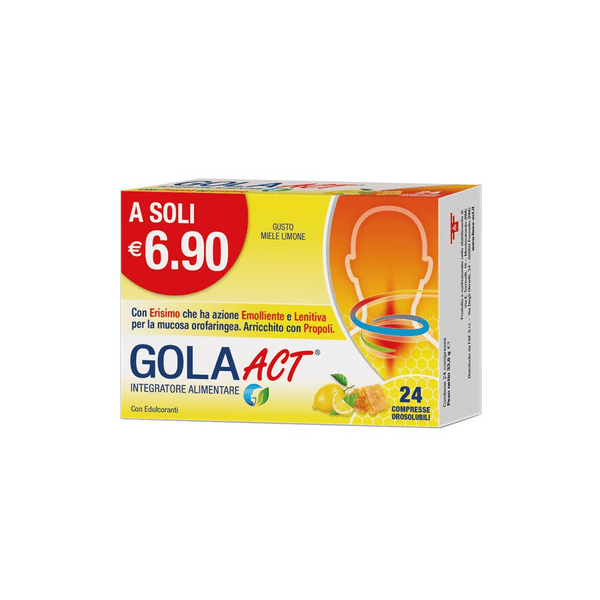 Gola Act Miele Limone Integratore per la Gola 24 Compresse Orosolubili — confronto prezzi