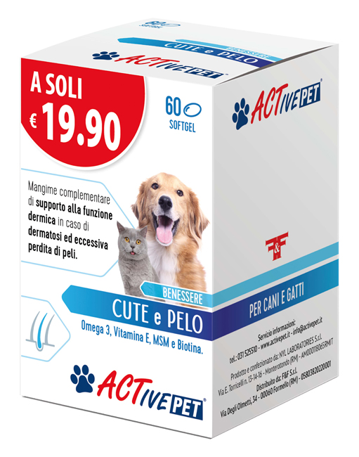 Active Pet Cute e Pelo Integratore Per Cani e Gatti 60 Softgel — confronto prezzi