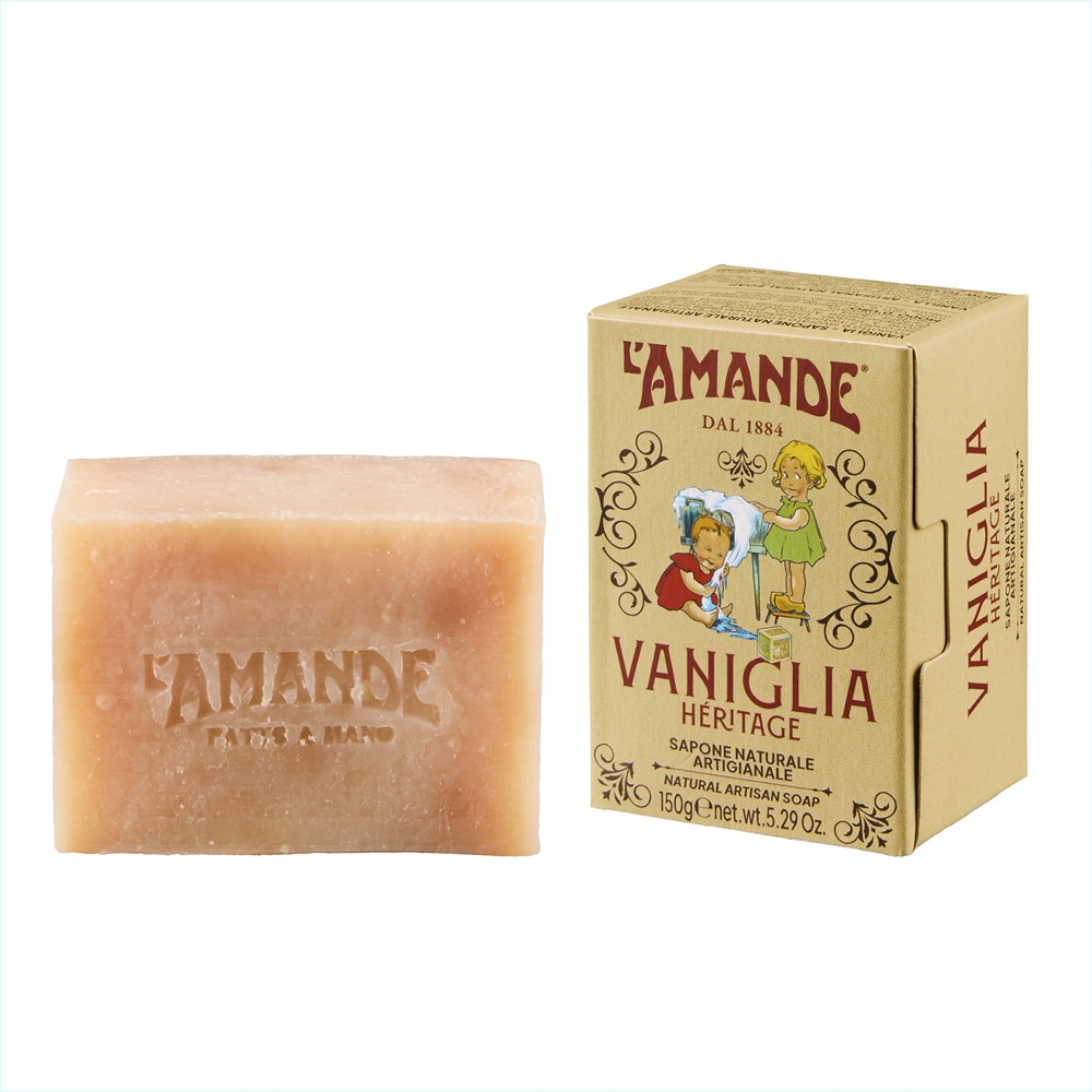 L'Amande Sapone Naturale Artigianale alla vaniglia detergente per viso e corpo, 150 g