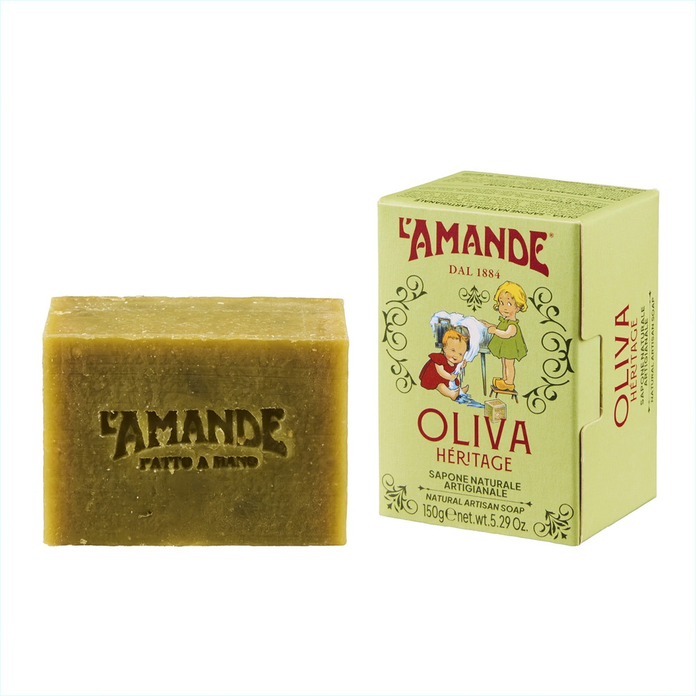 L'Amande Sapone Naturale Artigianale Oliva emolliente per la pelle secca, 150 g