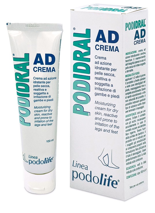 Podidral AD Crema Idratante Lenitiva per Piedi Secchi, Screpolati e Sensibili 100 ml