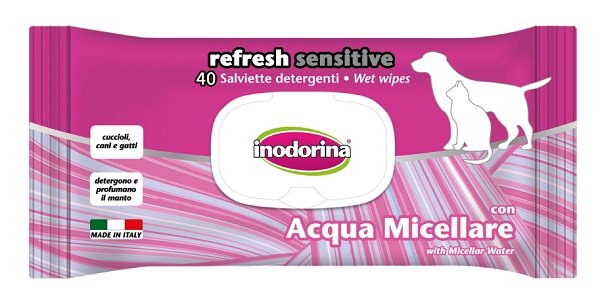 INODORINA SALVIETTE REFRESH SENSITIVE ACQUA MICELLARE 40PZ — confronto prezzi