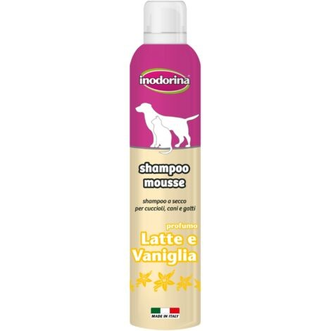Inodorina Shampoo Mousse per Cani e Gatti Profumazione Latte e Vaniglia 250 ml