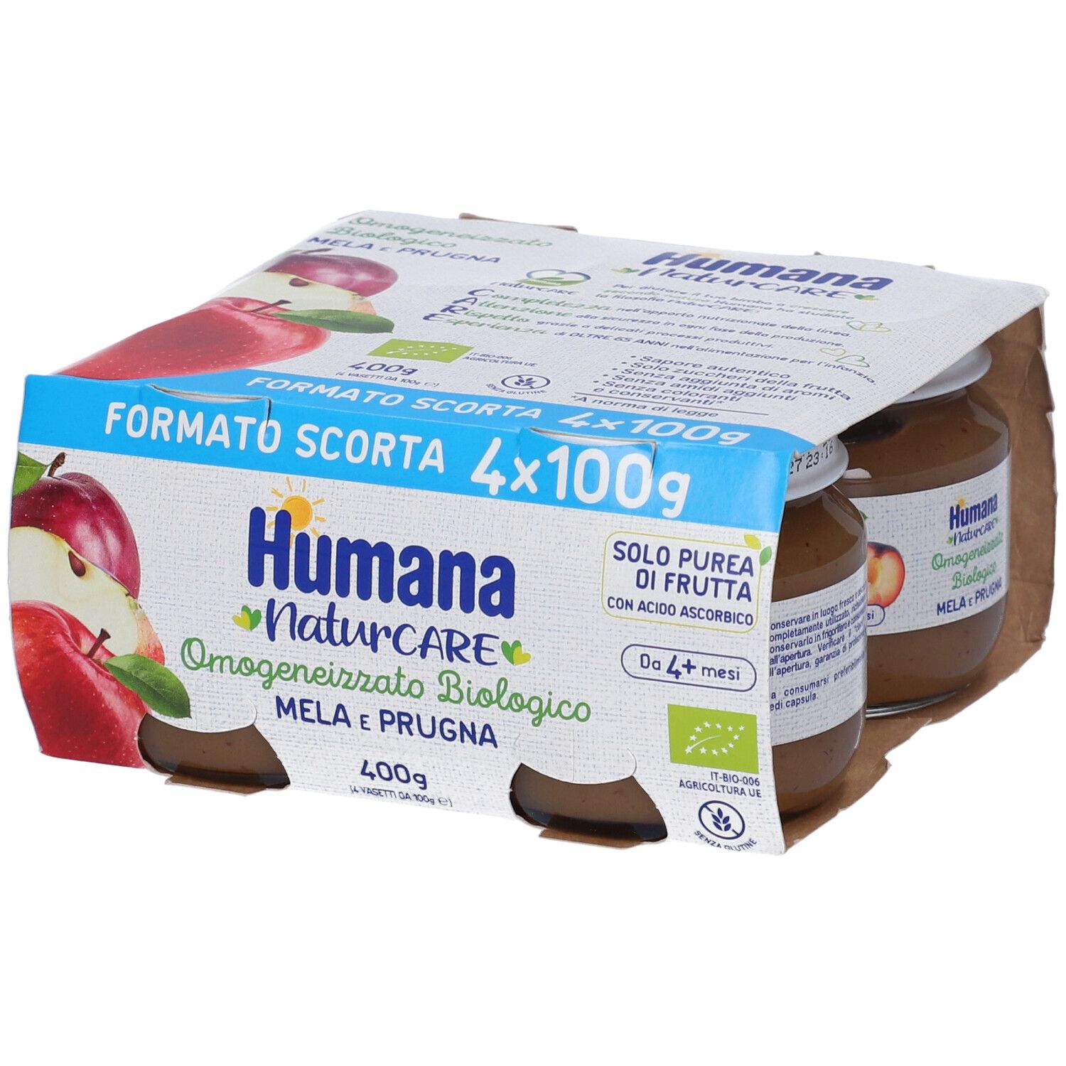 Humana NaturCARE Omogenizzato Mela e Prugna BIO 400 g Pappa — confronto prezzi